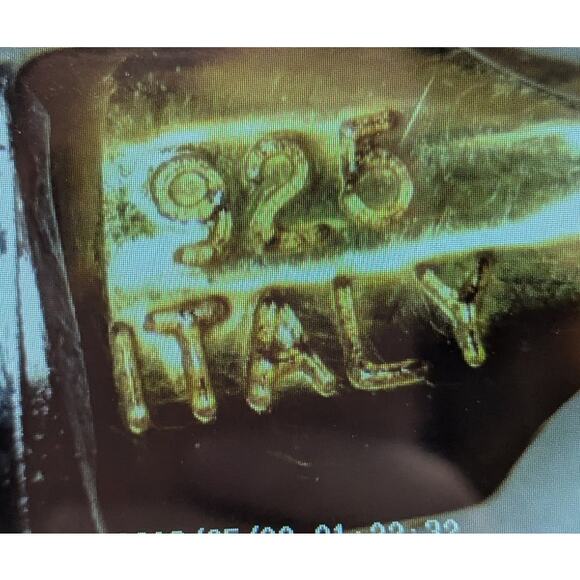 Italian 925 Sterling Silver Gold Vermeil Omega Chain Necklace 16” Made in Italy - Picture 4 of 4